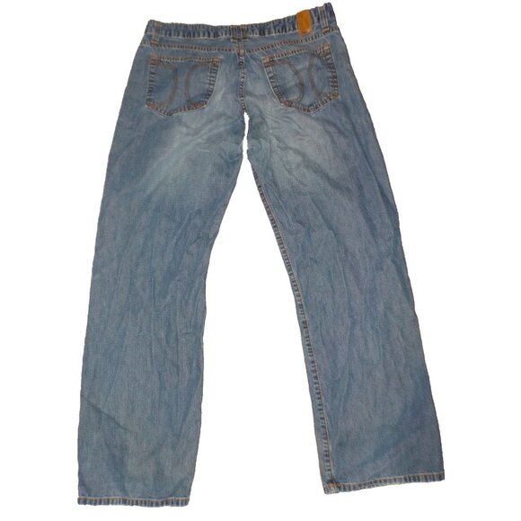 Hurley International Button Fly Factory Fade Blue Denim Jeans Men's Size 36 x 30 - Picture 5 of 7